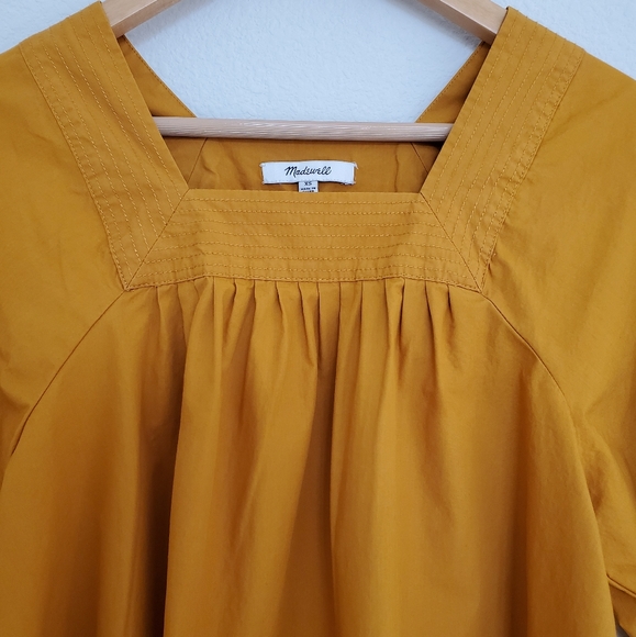 Madewell Square-Neck Wide Sleeves Top in Mustard - Picture 5 of 12